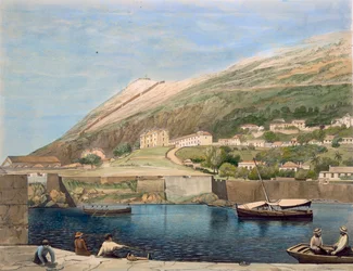 Cuarteles del sur desde la bahía de Rosia, de 